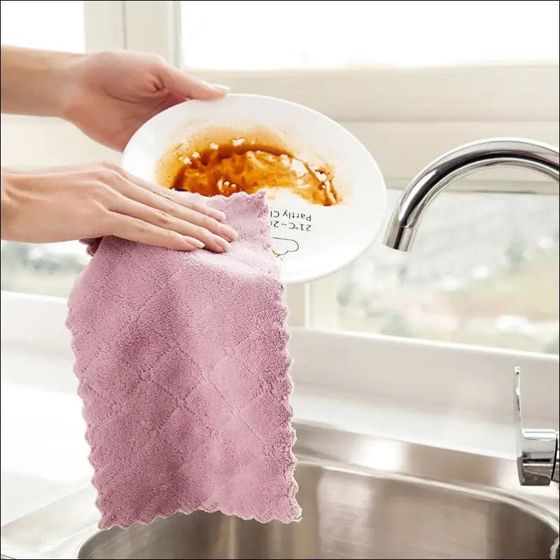 8PCS Microfiber Kitchen Towel Soft Absorbent Dish Non-stick