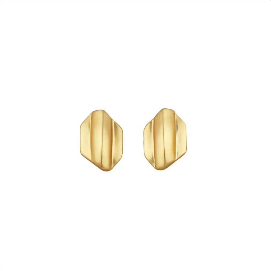 9 - Rhombus brilliant gold grinding earrings -