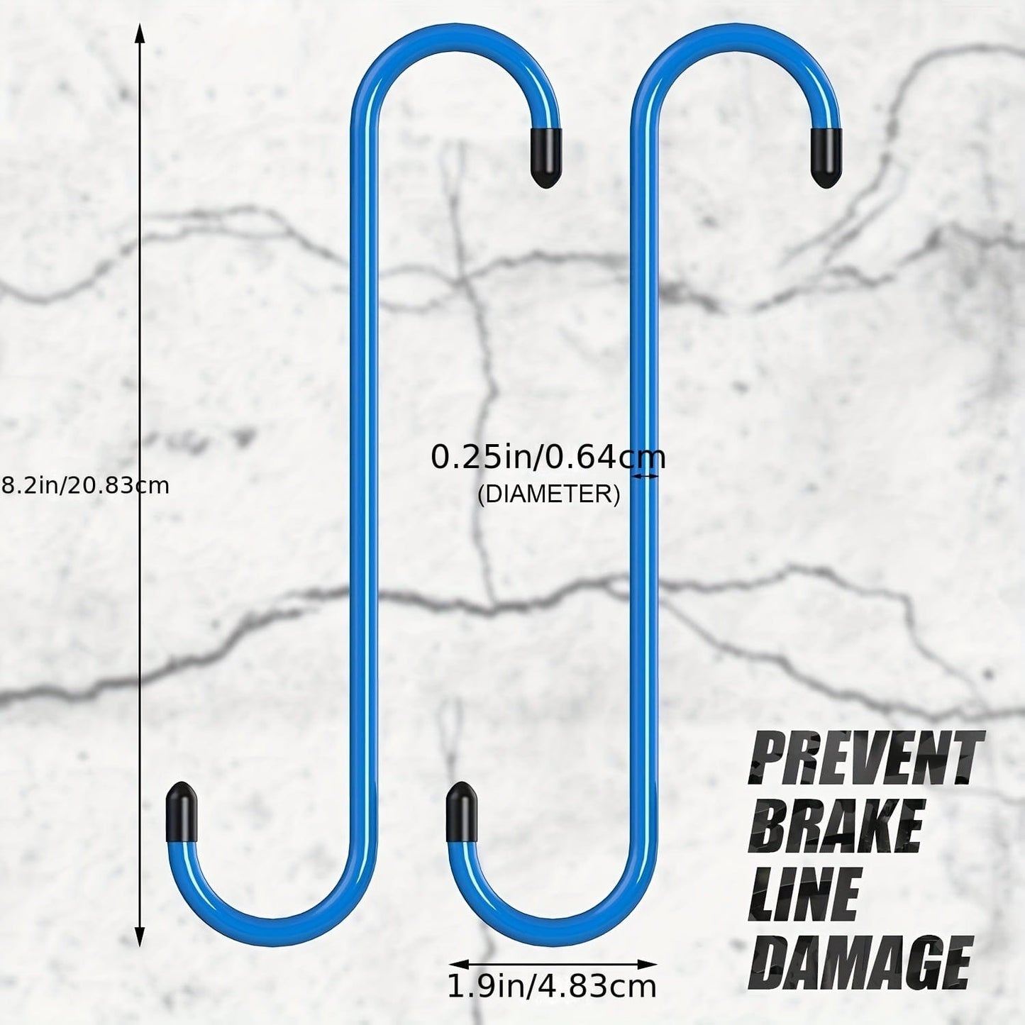 Brake Caliper Hangers, Brake Caliper Hooks With Rubber Caps For Reduce Suspension Work Damage To Brake Hoses (2/4/8 PCS, Black/Blue)