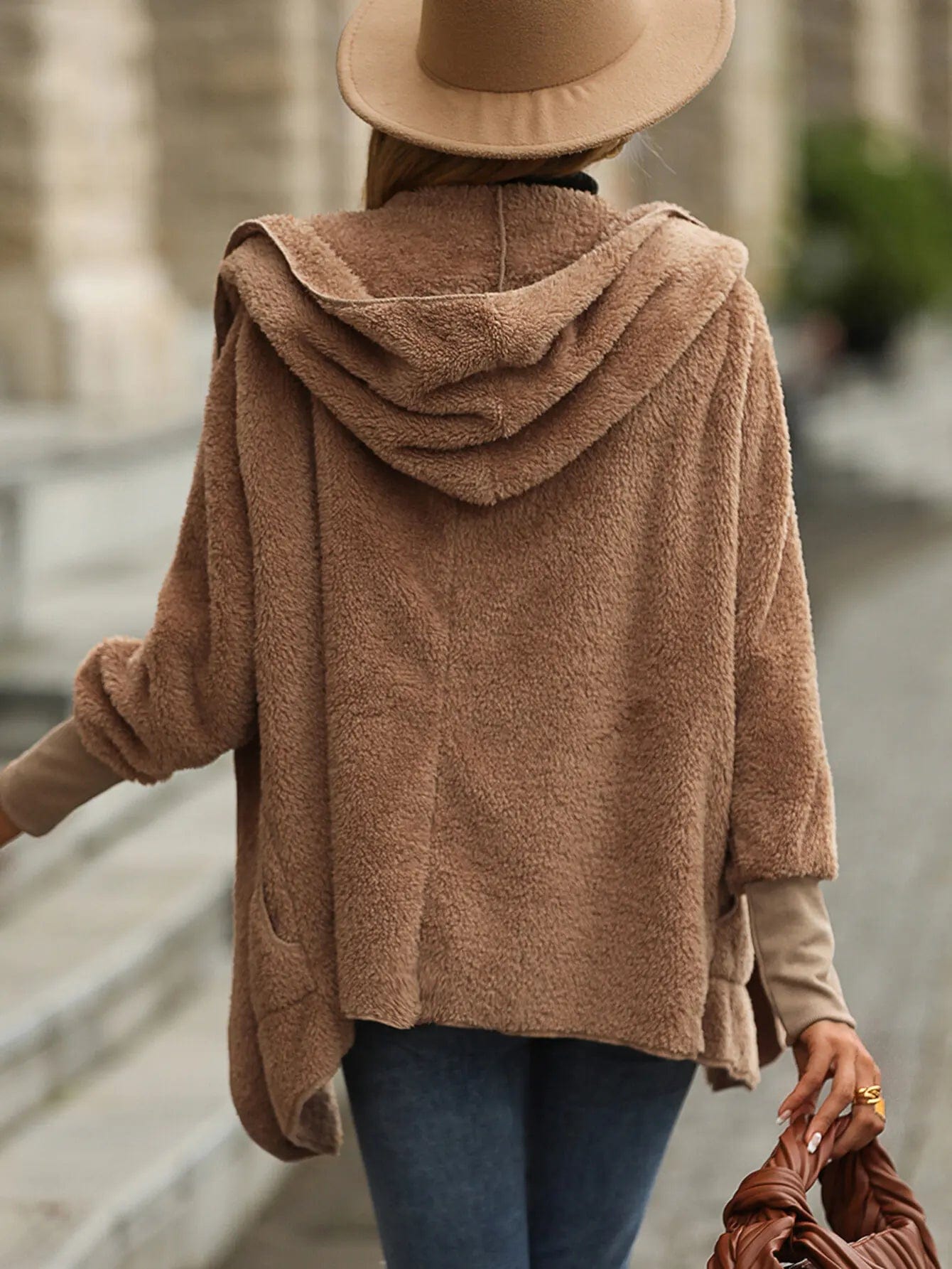Autumn and winter coat European and American women's winter dress imitation lamb wool sheep cut cashmere double-sided cashmere c