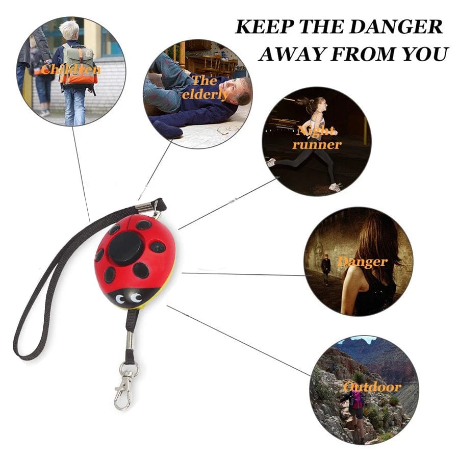 Scream Loud Keychain Emergency Alarm Self Defense Alarm 130dB Beetle Girl Women Security Protect Alert Personal Safety Alarms