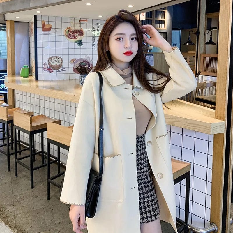 Women's Spring Coat All-match Windbreaker Mid-length High-end Fashion Temperament Coat