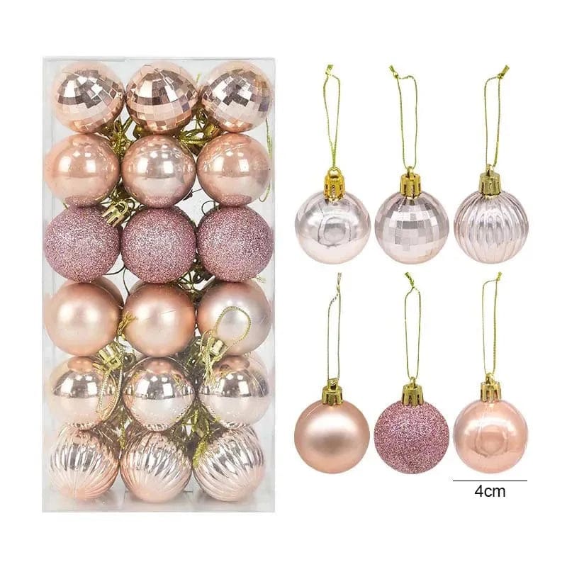 Boules de noël, 1 boîte, ornements d'arbre de noël, pendentifs d'arbre suspendus, décoration de fête à domicile, cadeau du nouvel an 2022