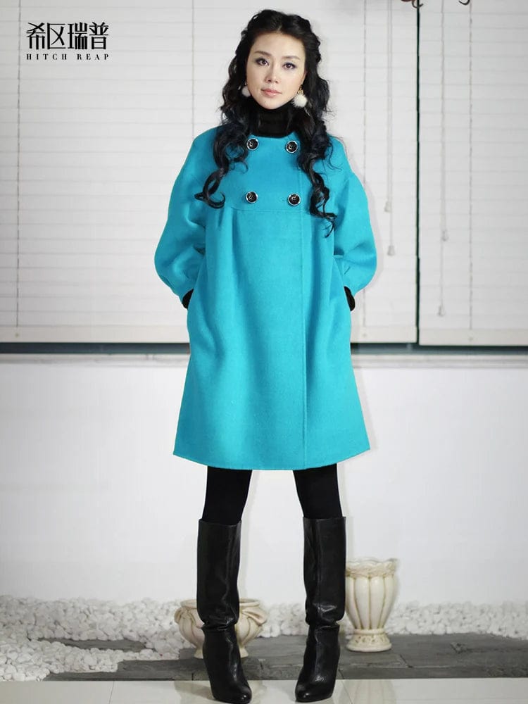 Hepburn Double-Sided 90% Wool Tweed Coat a-Word Korean Small Short Coat
