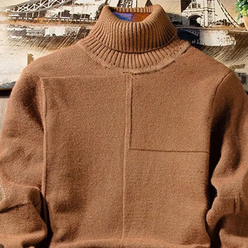 Men Sweater Wide Application Turtleneck Sweater Creative Tear-resistant Turtleneck Sweater Male Pullovers Autumn