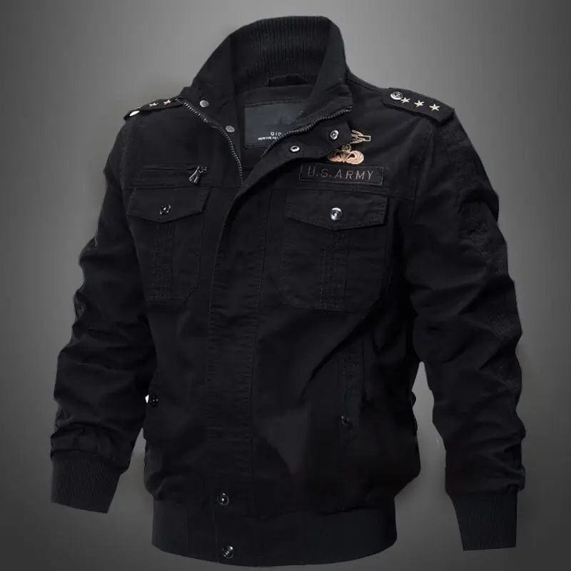 Spring and autumn military jacket male cotton water wash collar pilot cotton jacket large size plus velvet winter youth