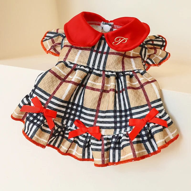 Dog Dress Autumn and Winter New Products Dog Cat Costume Princess Student Teddy Classic Plaid Skirt  Dog  Clothes