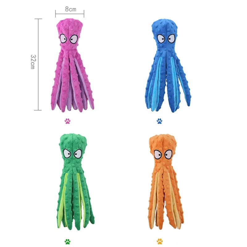 8 Legs Octopus Soft Stuffed Plush Dog Toys Outdoor Play Interactive Squeaky Dogs Toy Sounder Sounding Paper Chew Tooth toy