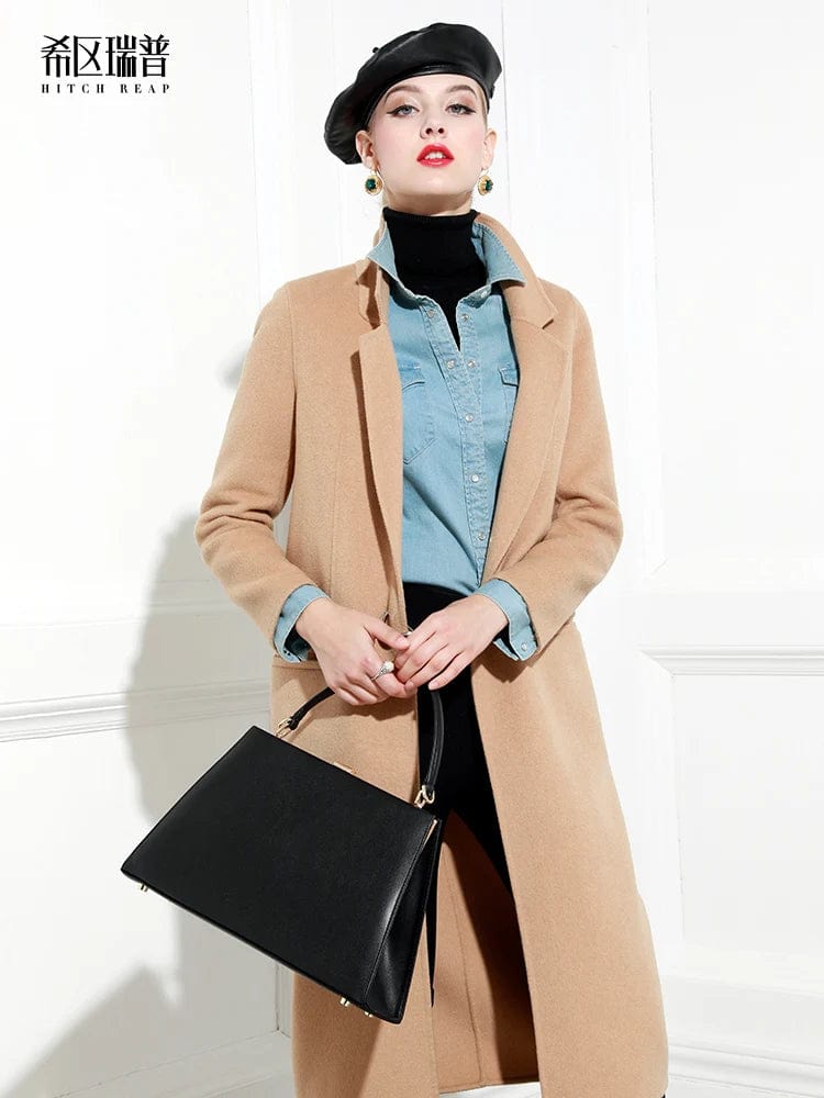 High End Double-Sided Cashmere Wool Coat Women's Loose Off-Season Cashmere Free 2021 New Camel