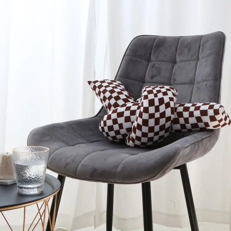 Beautiful Checkerboard Throw Pillow Twist Pillow Knot Sofa Bed Decorative Throw Pillow Living Room Waist Pillow Back Cushion