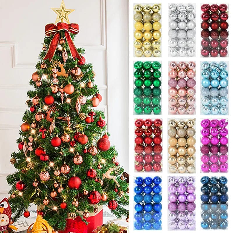 1box Christmas Balls Christmas Tree Ornaments Ball Xmas Hanging Tree Pendants Home Party Decor 2022 New Year Gift Noel Navidad