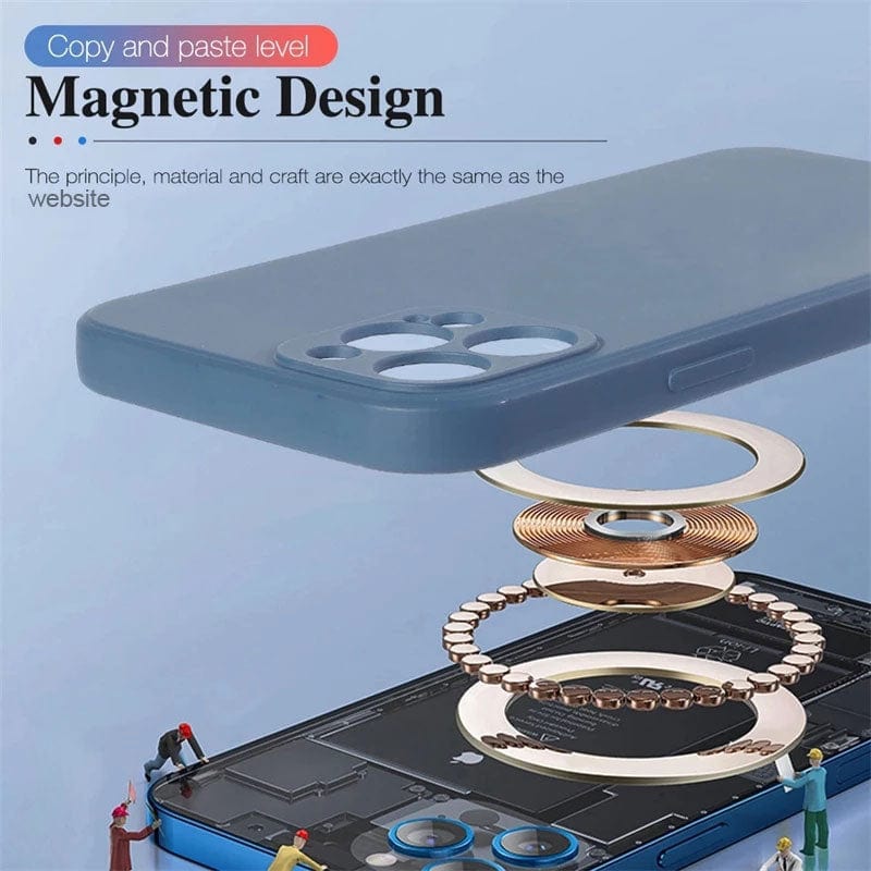 For Magsafe Magnetic Luxury Liquid Silicone Case For iPhone 13 12 11 Pro MAX Mini XR X XS 8 Plus SE 2 Card Holder Leather Wallet
