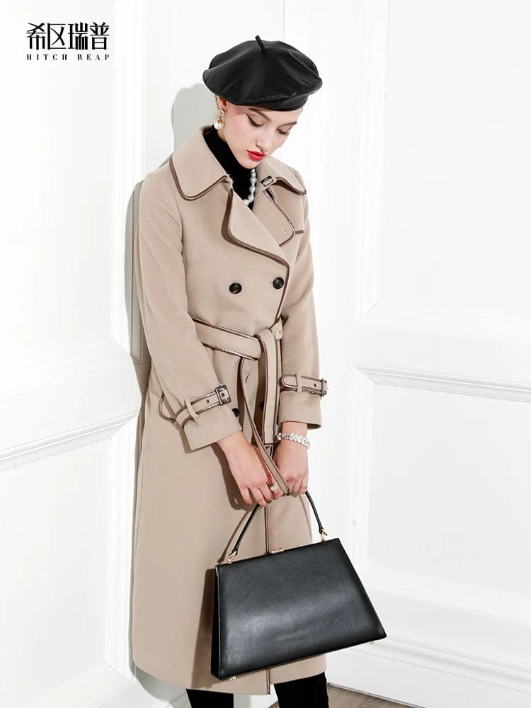 100% Wool Coat Women's European And American Tweed Coat Cashmere Free New Fashion In Winter