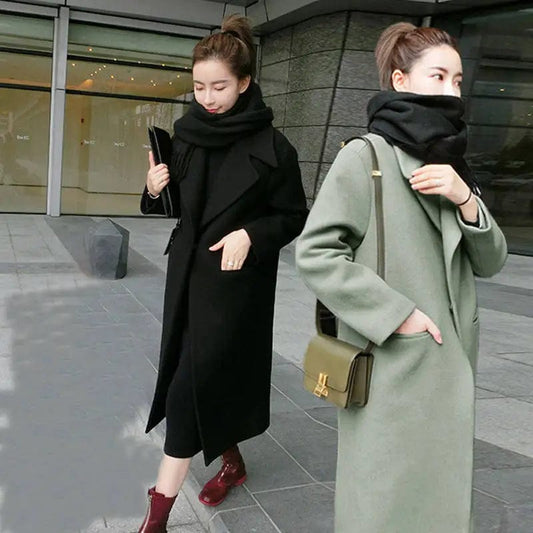 Autumn and Winter New Women Wool & Blends Clothes Fashion Woolen Ladies Long Coat Thin High Quality Women Long Coats