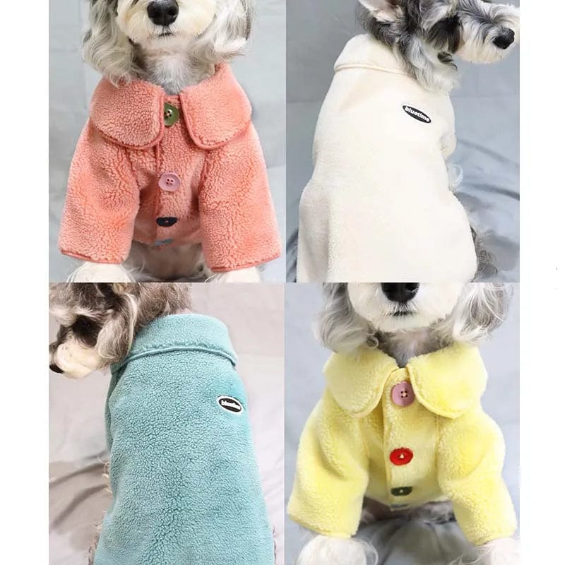 Winter Cute Pet Clothes Teddy Bichon Coat Medium Small Dog Cat Clothing Plus Velvet Jacket Puppy Thick Sweaters Dog Accessories