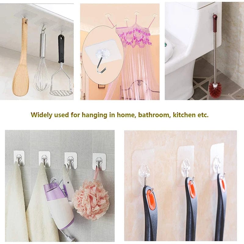 Transparent Hooks for Bathroom Self Adhesive Door Wall Hook Hanger Suction for Kitchen Storage Garlands Towel Hanging Hooks