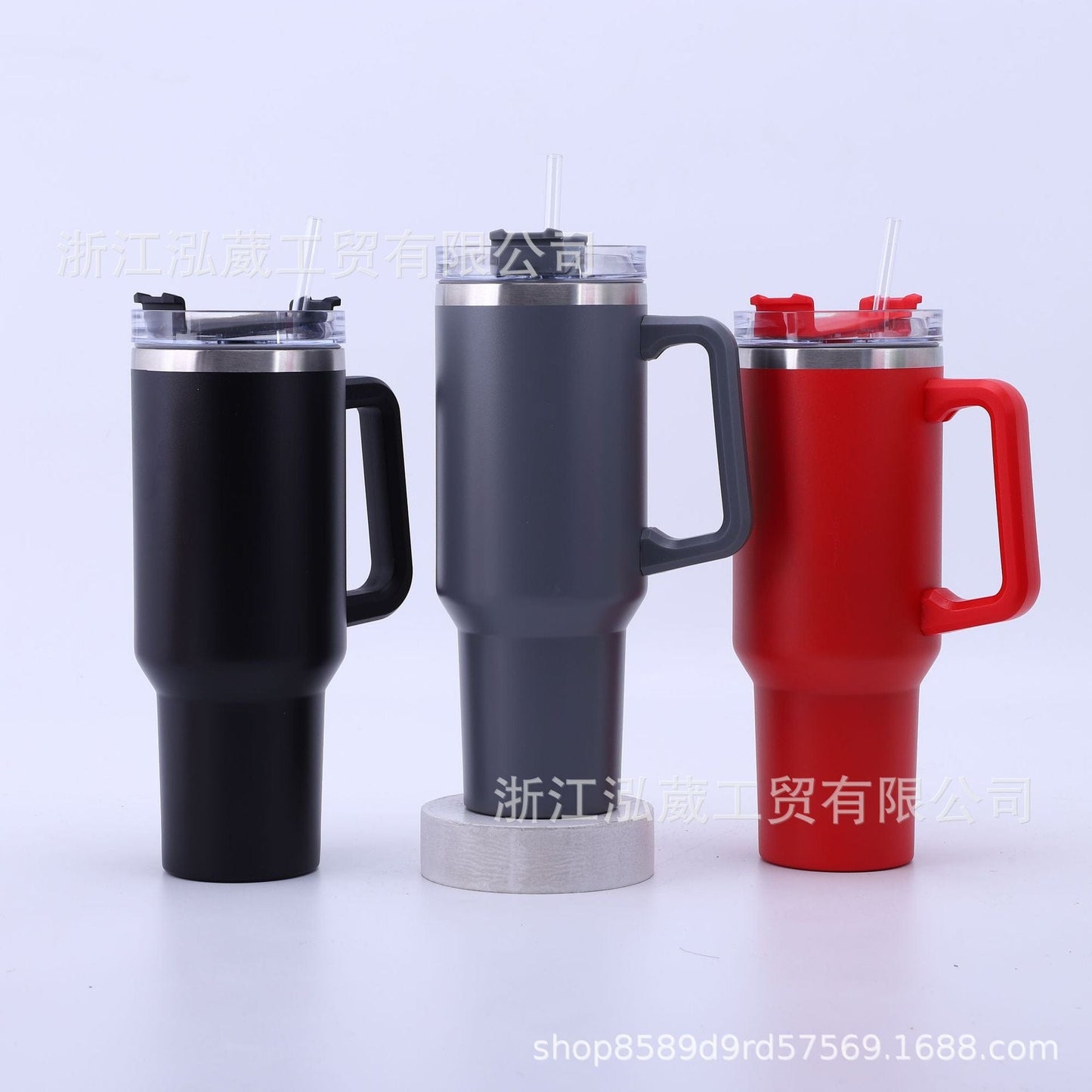 Cross-border new 304 stainless steel double-layer thermos mug 40oz handle mug car mug ice bully beer mug wholesale