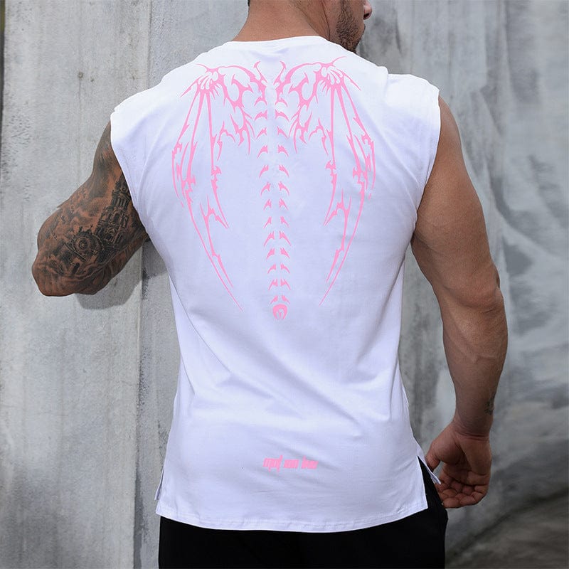 Sleeveless T-Shirt Men 2021 new summer fitness vest European and American trend loose large size candied male sports bottoming shirt