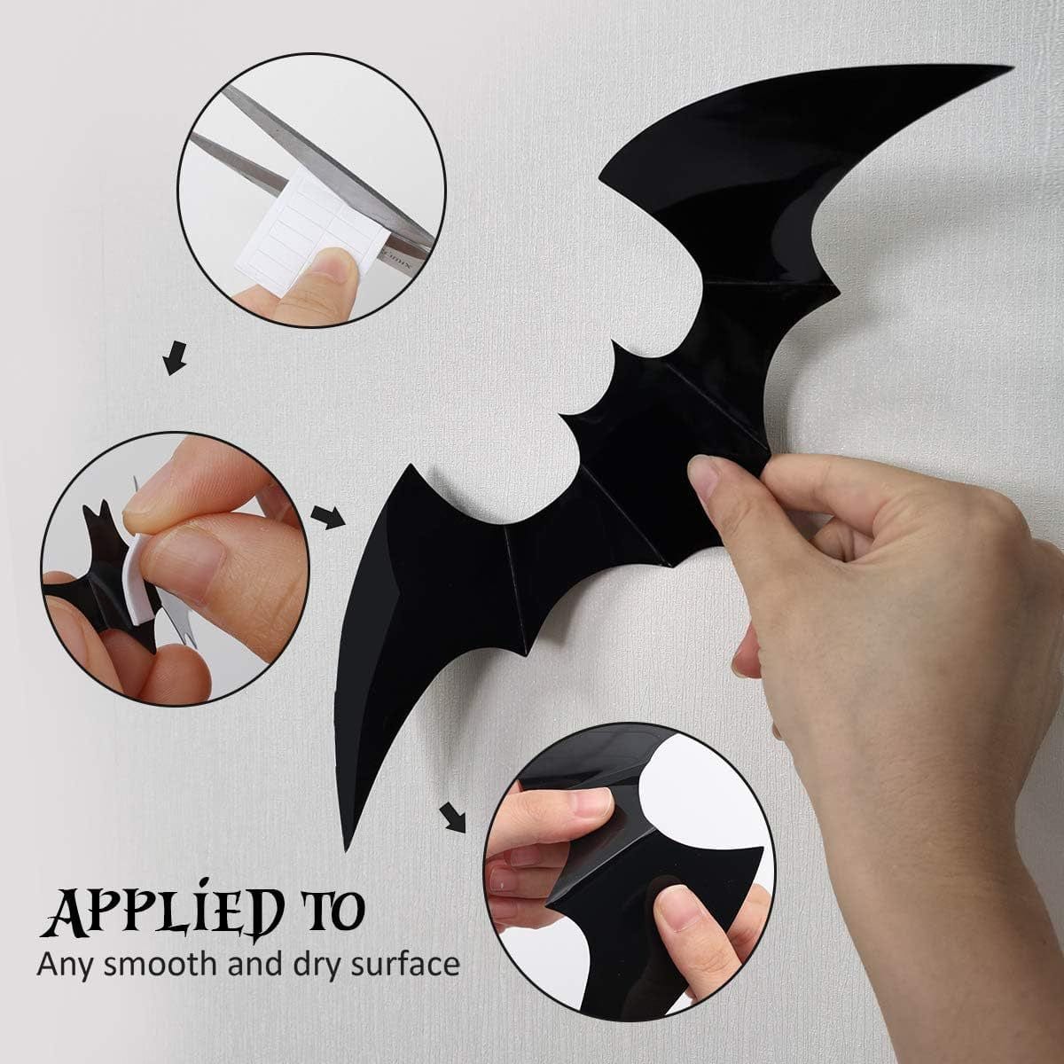 56pcs pack Halloween bat stickers 3D stereoscopic bat stickers decorative stickers black bat stickers party decorations