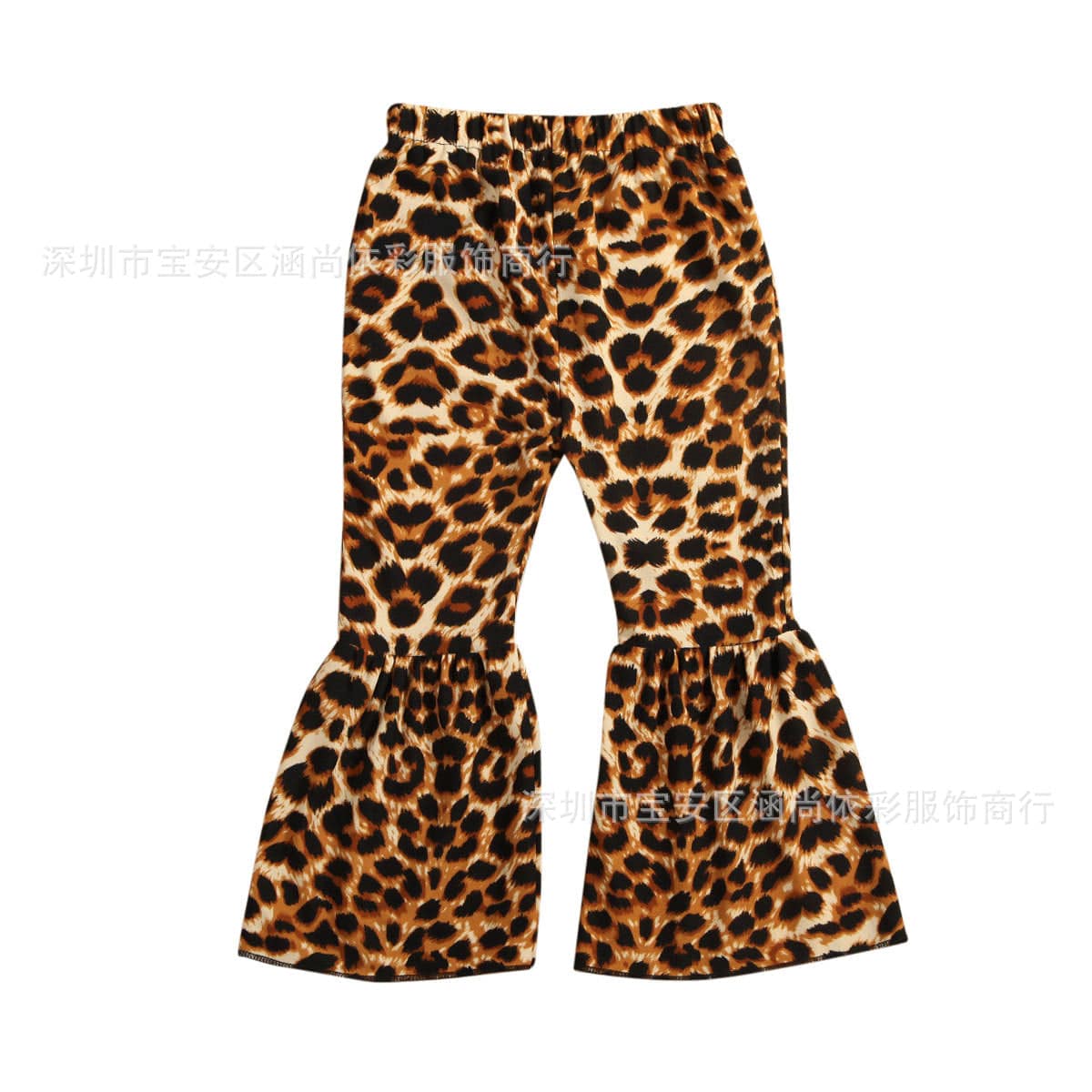 new girls leopard print stitching flared pants nine colors in stock one piece on behalf of