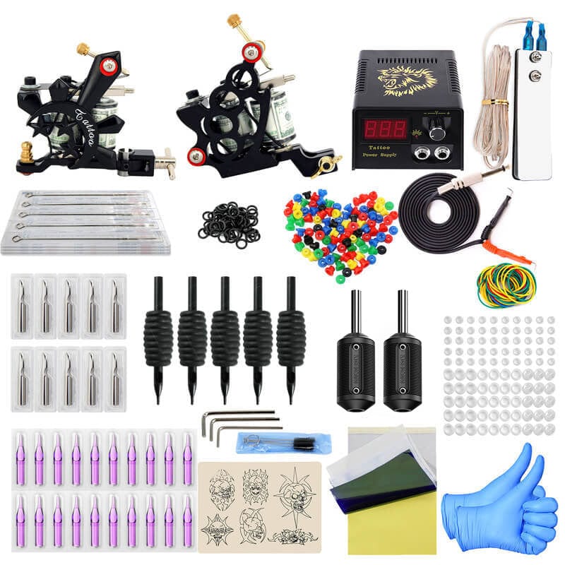 Coil tattoo machine set full set tattoo equipment cut line fog double machine tattoo set