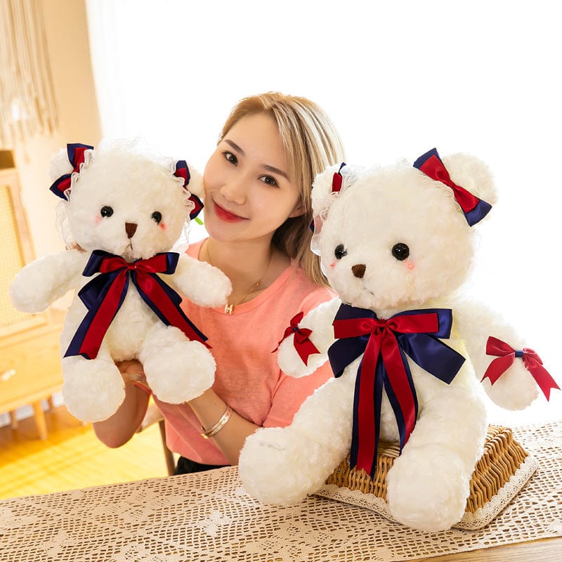 Cute Lolita Wear Plush Toy Ribbon Bear Culture Care Machine Doll Company Activity Gift Wedding Throw