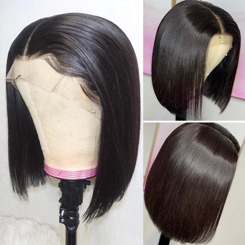 Branch Bobo Women's Short Straight Hair Wig Micro Roll Chemical Fiber High Temperature Silk Head Cover