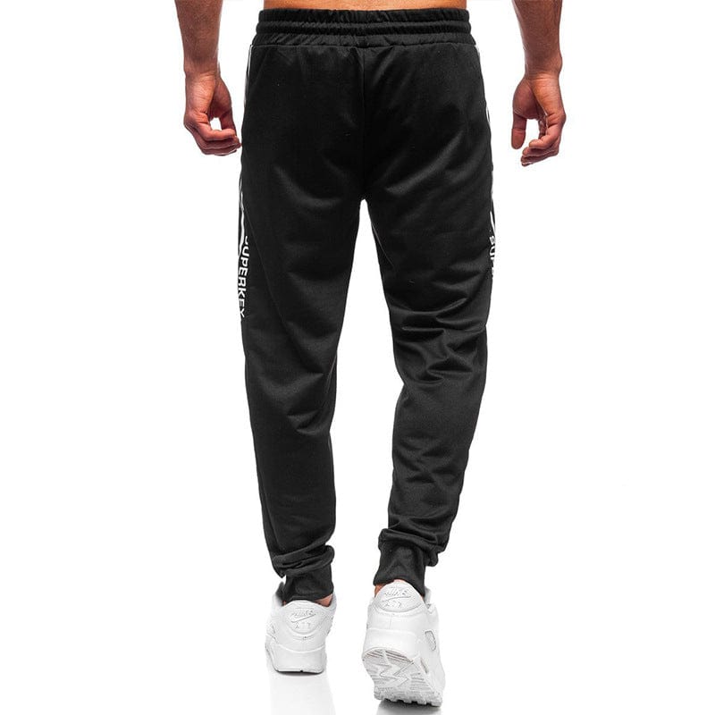 2021 European and American men's slow-running pants foreign trade men's spring loose stripping pants Amazon sports long pants