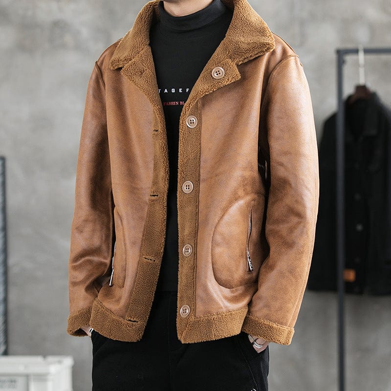 Veste à secouer pour hommes, tendance, ample, double face, rétro, belle veste sauvage décontractée, haut pour hommes, printemps et automne