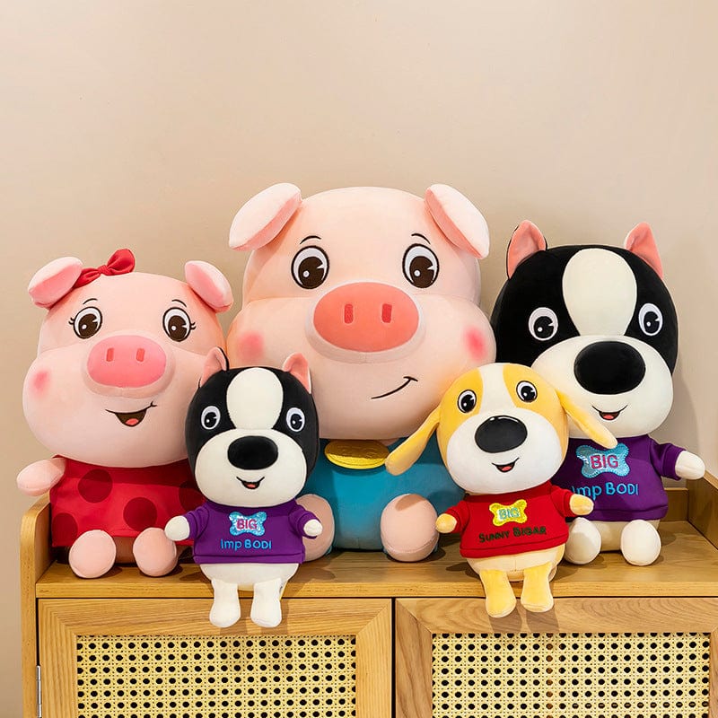 Cartoon cute puppy doll hipskist plush toy foreign trade new pig pig doll girl birthday gift