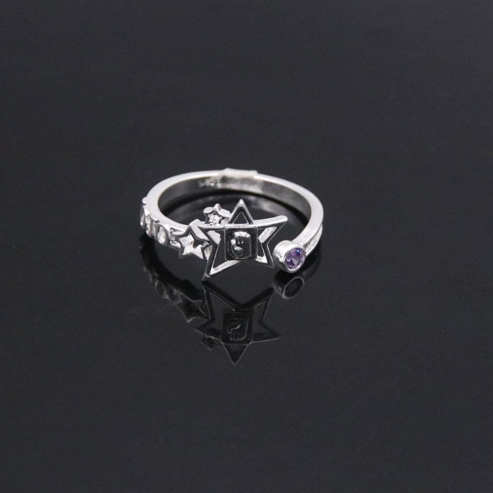 Anime JOJO's Bizarre Adventure Peripheral Kujo Jotaro Star Ring Substitute Platinum Star COS Ring