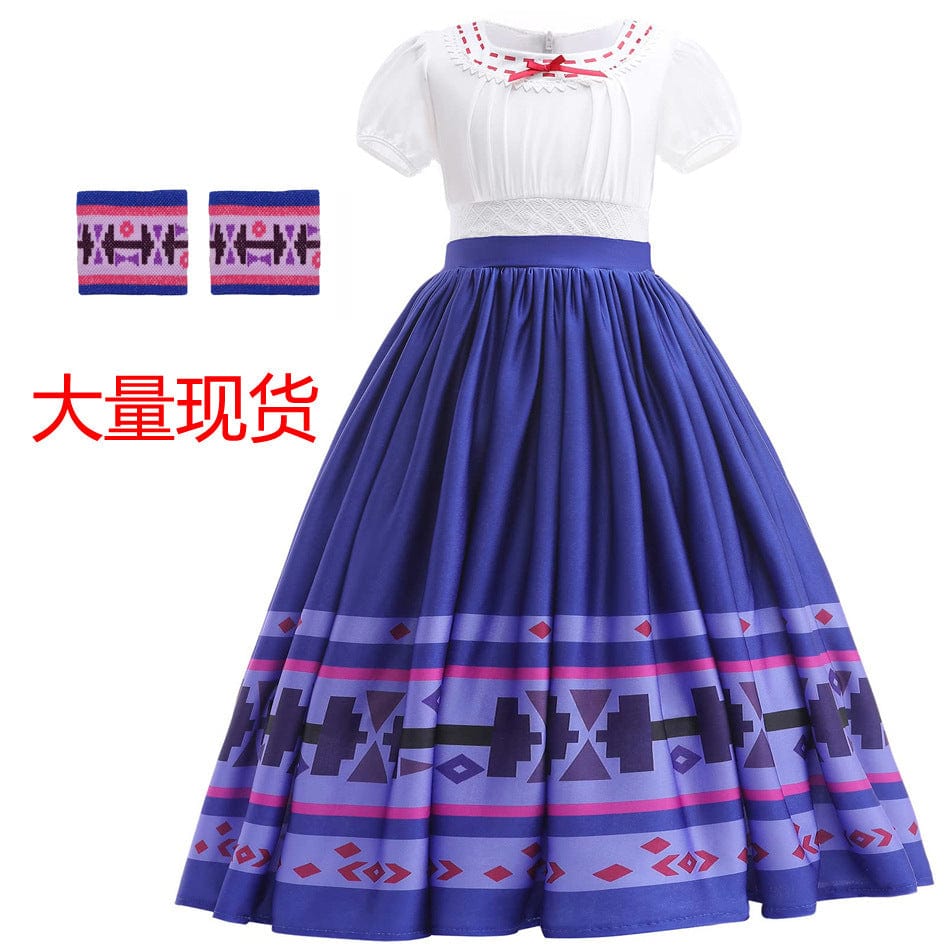 Magic full house Luisa dress encanto luisa princess dress blue elegant skirt foreign trade generation