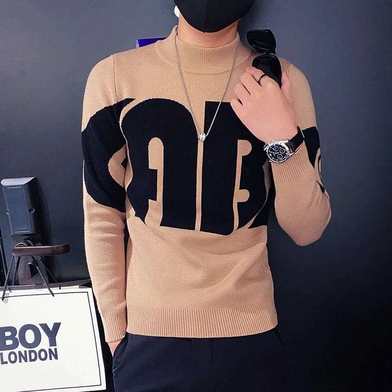 2022 Winter Warm Turtleneck Sweater Men Fashion Christmas Sweater Solid Color Long Sleeve Knitted Sweater Pullover Top Men Clot