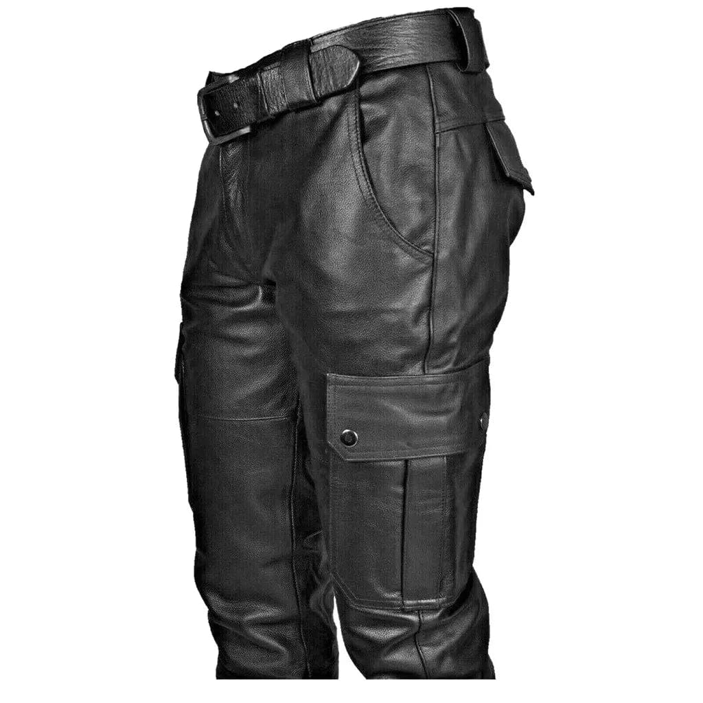 2023 Winter Autumn Punk Casual Men'S Pants Long Retro Goth Slim Trousers Overalls Joggers Casual Leather Pantalones Hombre