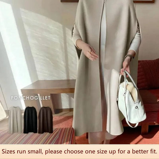 Autumn Winter Women Loose Bat Shirt Wool Mid-length Coat Korean Style Casual Versatile Adult Fashion Trendy