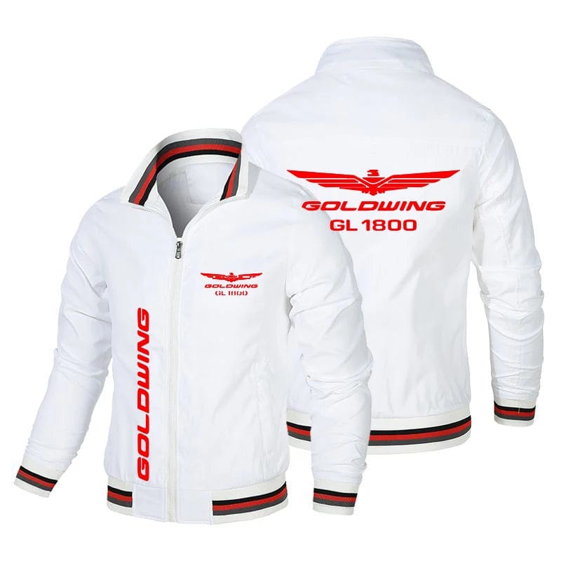 Spring and Autumn New Honda Red Gold Wings GL1800 Biker Jacket Pilot Fashion Windbreaker Trendy Baseball Suit Men's Logo