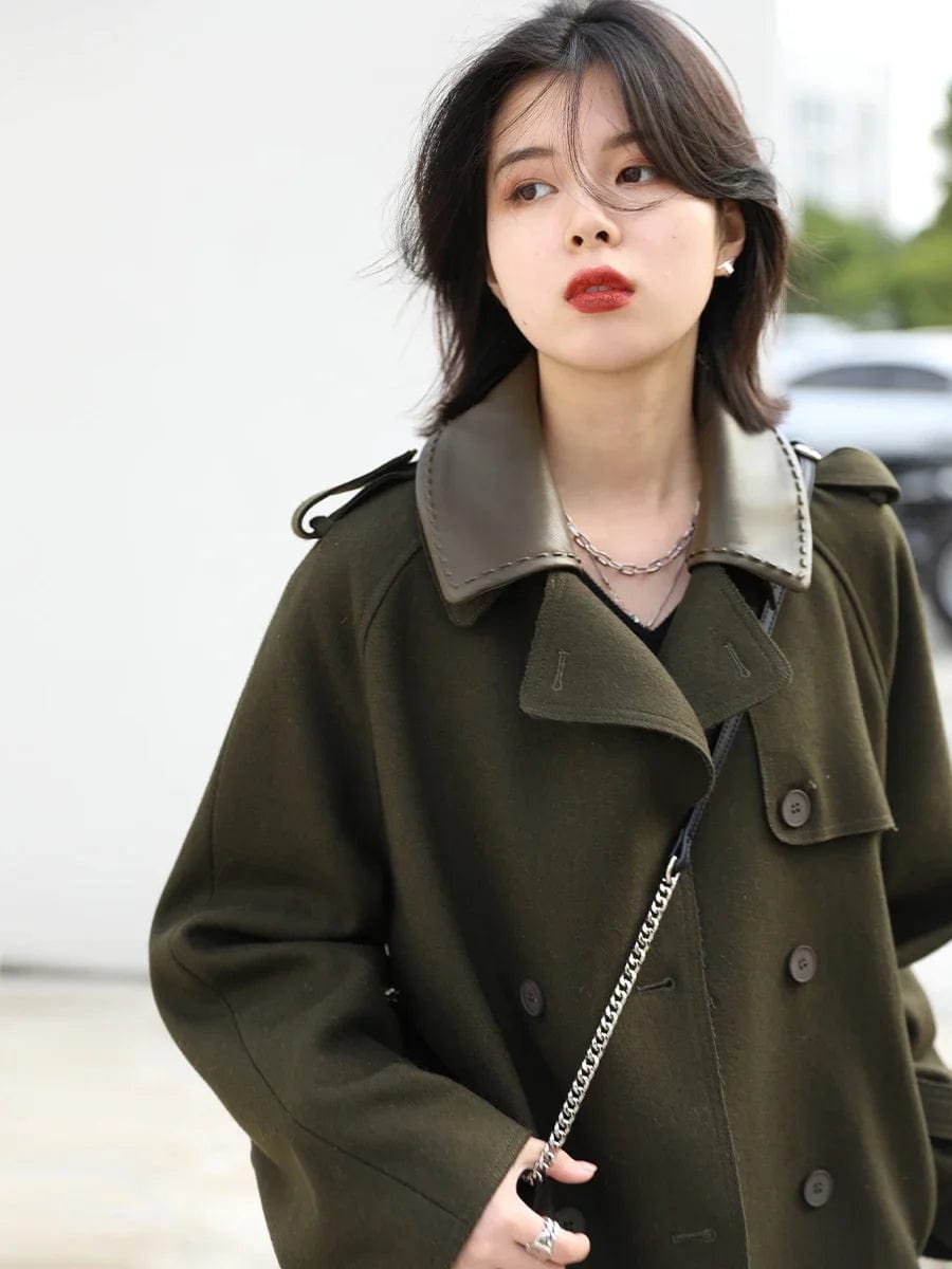 CHIC VEN Fashion Women's Coat Belt Woolen Solid Jacket Warm Thick Overcoat Office Lady Windbreak Female Top Outwear Winter 2023