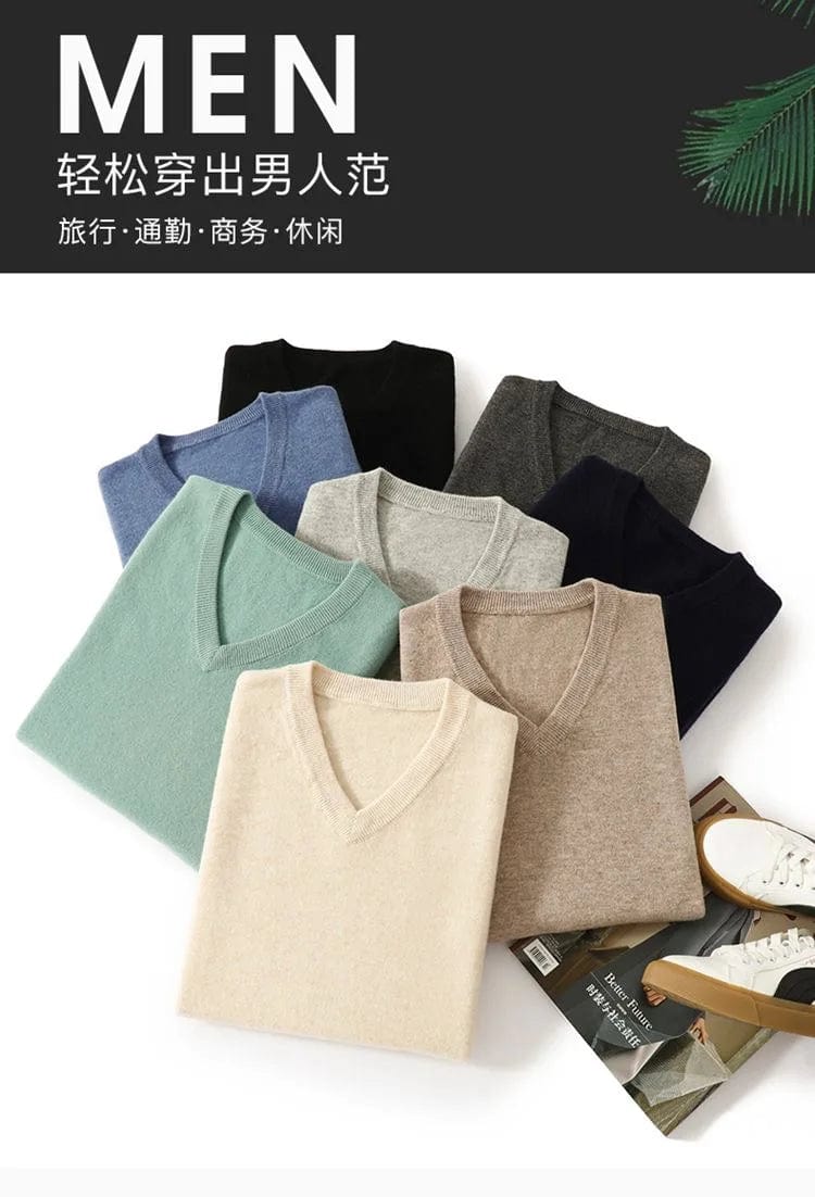 Super Cashmere Sweater Men Thick Pullover Autumn Winter Warm Classic V-neck Clothes Male Jumper Jersey Hombre Pull Homme 4XL