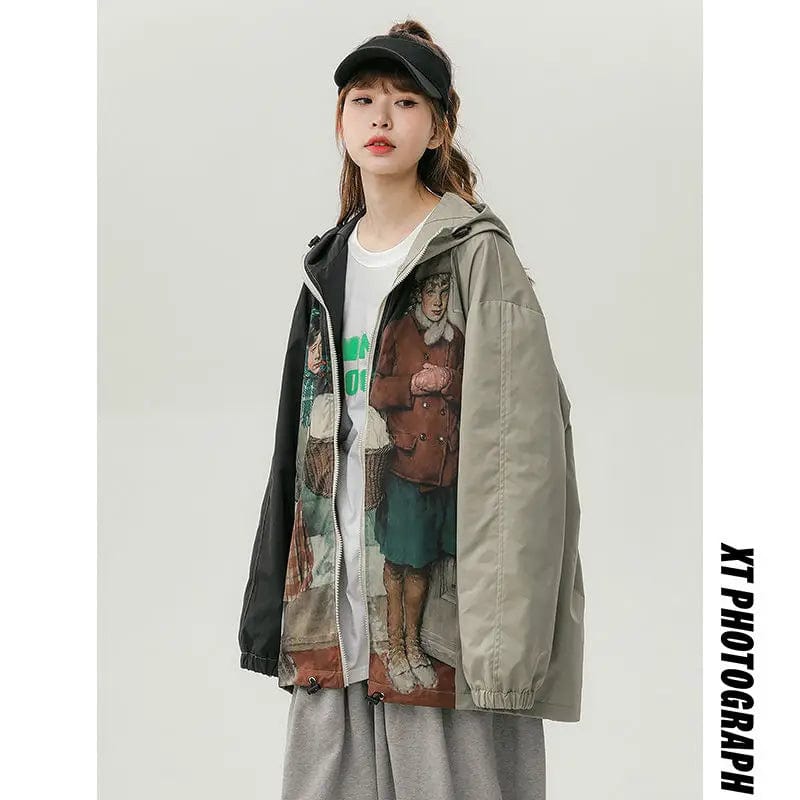 Jacket Women's Spring and Autumn Hooded Rushing Jacket New American Fashion Street Casual Jacket Coat Women Clothes Women Jacket