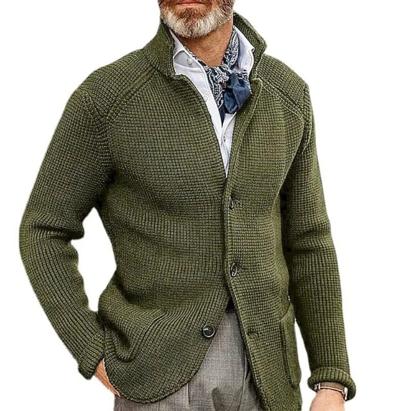 Men Single Breasted Cardigan Knitted Coat 2023 Autumn Winter Sweater Coat Women Long Sleeve Stand-up Collar Slim Fit Sweater Top
