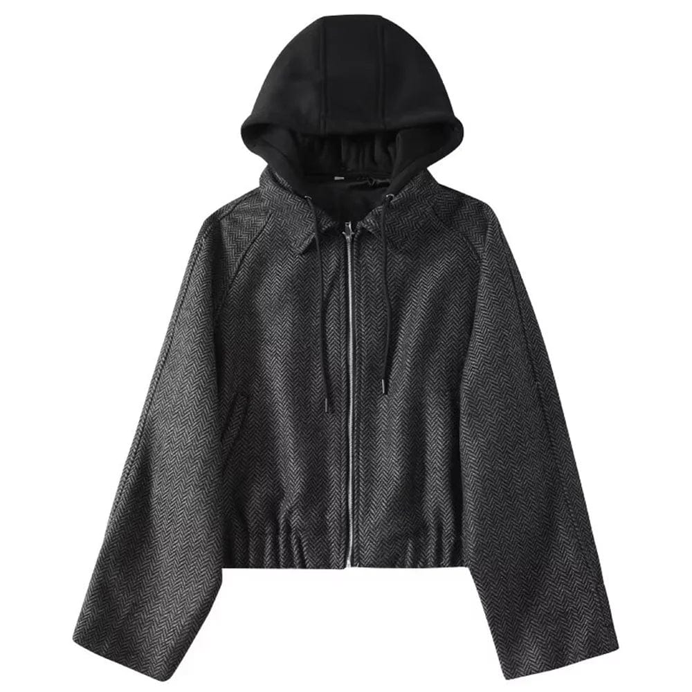 2024ZAR * Spring/Summer Hot Selling New Women's Clothing, Unique and Personalized Wool Blended Hooded Short Jacket Coat
