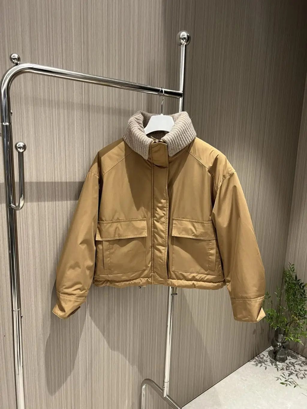 Wool high collar short cotton jacket jacket casual versatile fashion 2024 fall new 1118