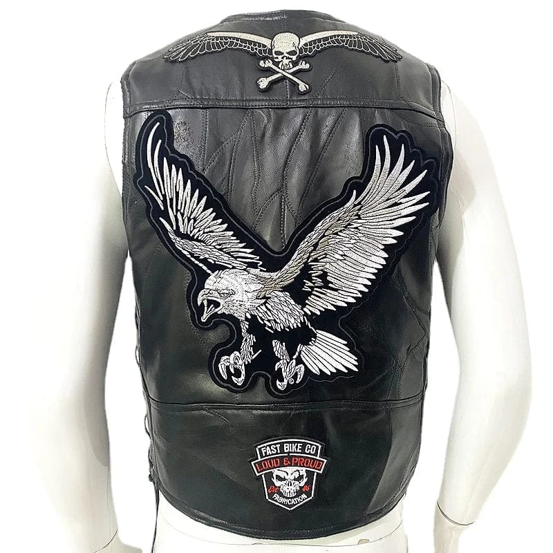 Casual Men's Moto Leather Vest Patch Motorcycle Sleeveless Jacket Biker Streetwear Waistcoat Locomotive Club Punk Veste
