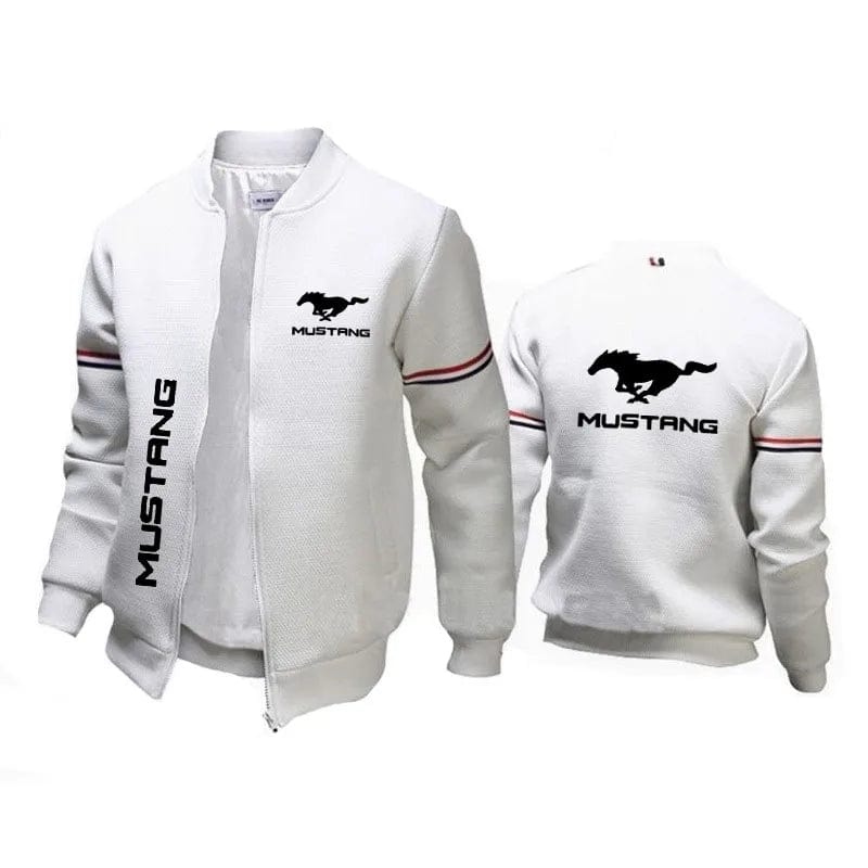 Business Men's Zipper Jacket High-end New Sweatshirt Mustang car logo print High Quality cotton Y2K Streetwear Baseball Jacket