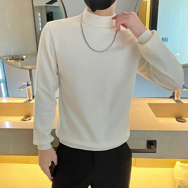 Brand Clothing Men Spring High Quality Knitted Sweaters/Male Slim Fit Turtleneck Sweater/Man Casual Pullover M-4XL