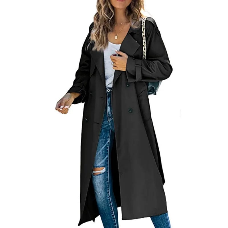 New Casual Loose Long Trench Coat Autumn Winter Overcoat Long Jacket Windbreaker Outwear Fashion Women Lapel Coat 2023