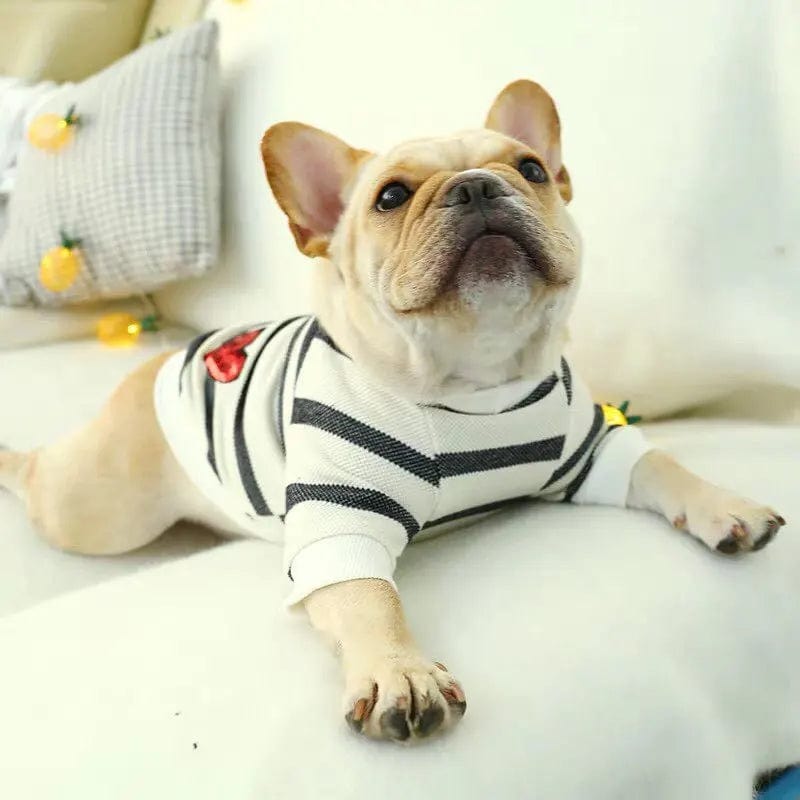 Love Pet Dog clothes Spring and Summer Striped Love Hoodie French bulldog bully Teddy Bichon Pet Clothes Puppy bulldog clothes
