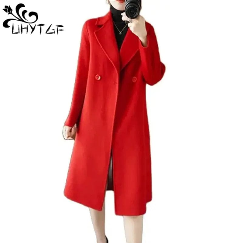 Jackets Woman Clothing High-End Double-Sided Cashmere Outerwear Female Fashion Double Breasted Autumn Winter 100% Wool Coat 2782