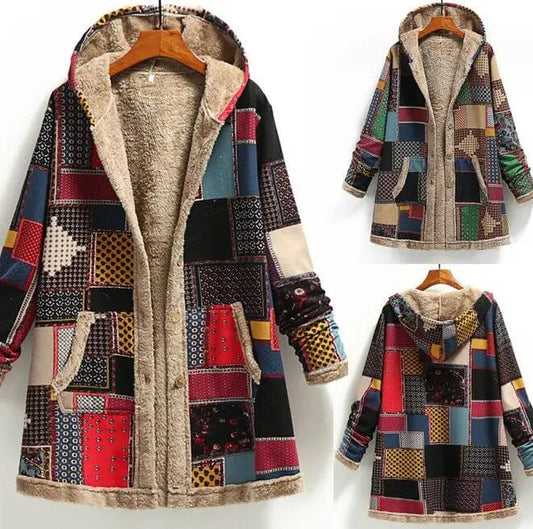 Women Cotton Winter Coat 2023 New Warm Velvet Wadded Parkas Long Sleeve Zipper Hooded Jacket Female Outerwear 4XL