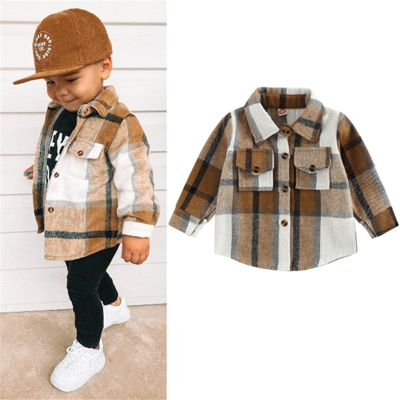 Tan Plaid Shacket